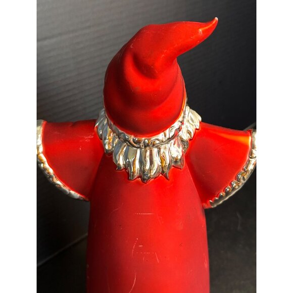 Red Silver Tabletop Santa Claus Arms Out Vtg READ - Picture 9 of 16